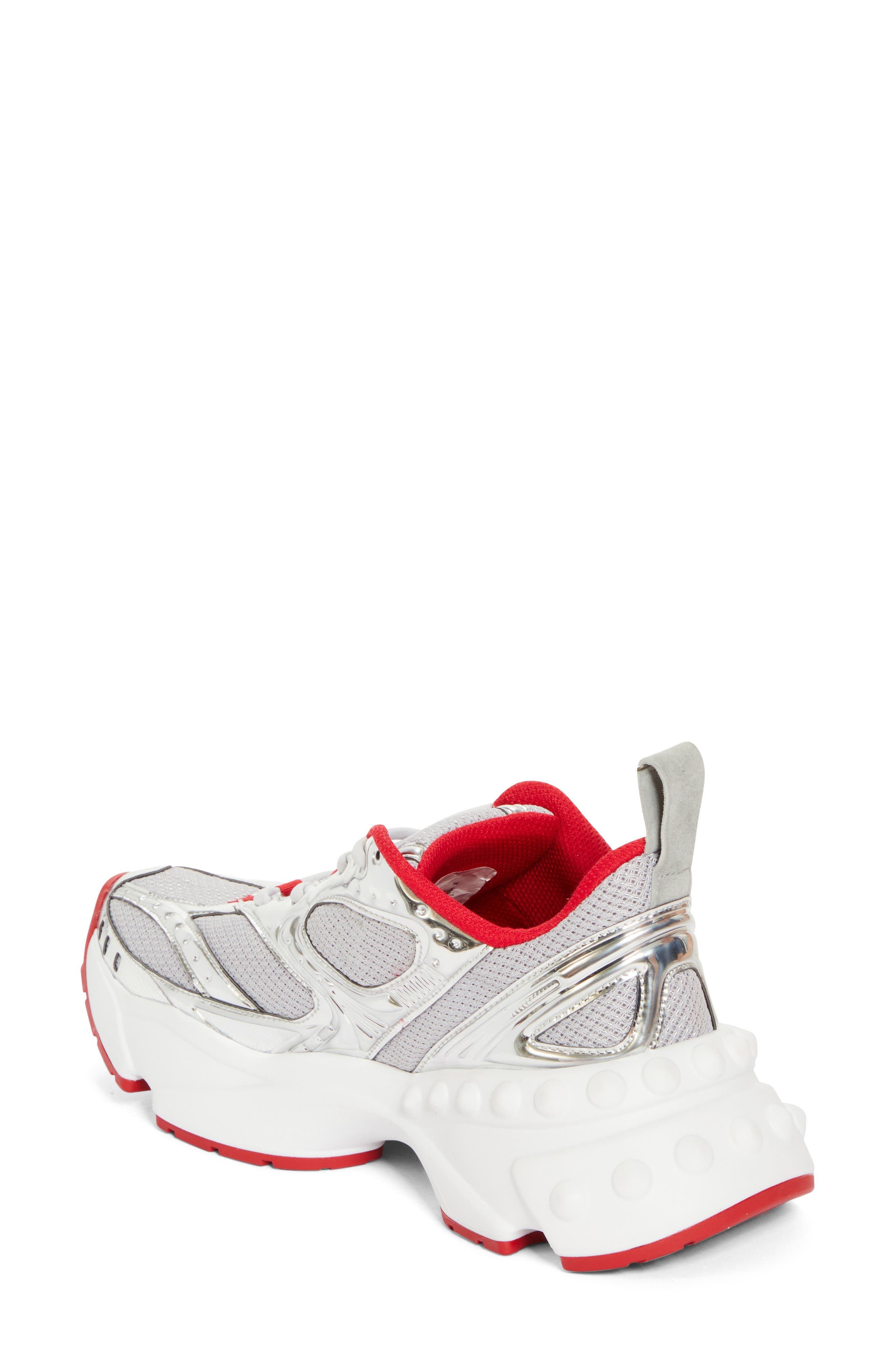 Christian Louboutin So Flo Sneaker, Alternate, color, Silver