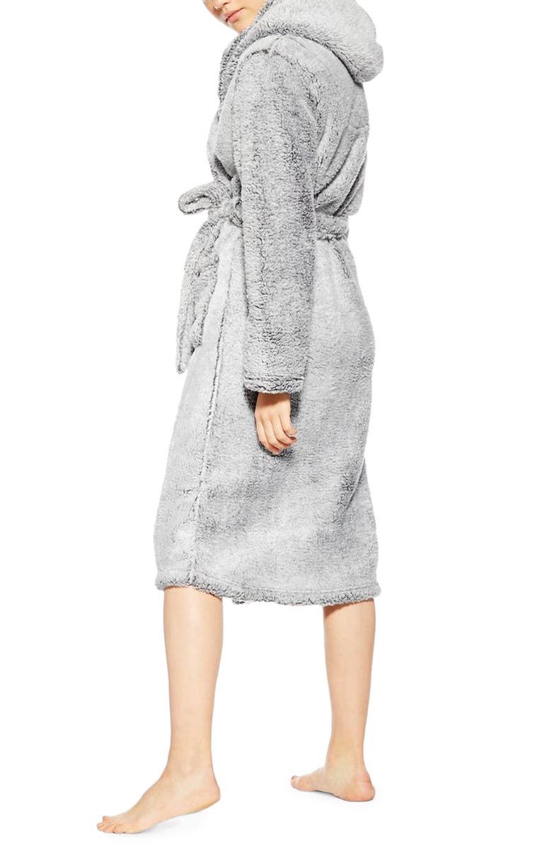 Topshop Wellsoft Faux Fur Robe, Alternate, color,