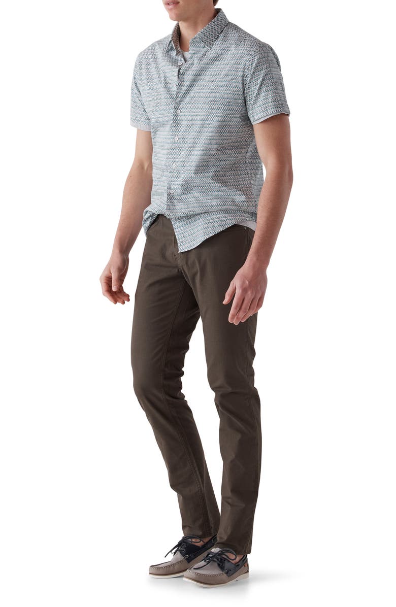 Rodd & Gunn Kirkwood Sports Fit Geo Print Short Sleeve Button-Up Shirt, Alternate, color,
