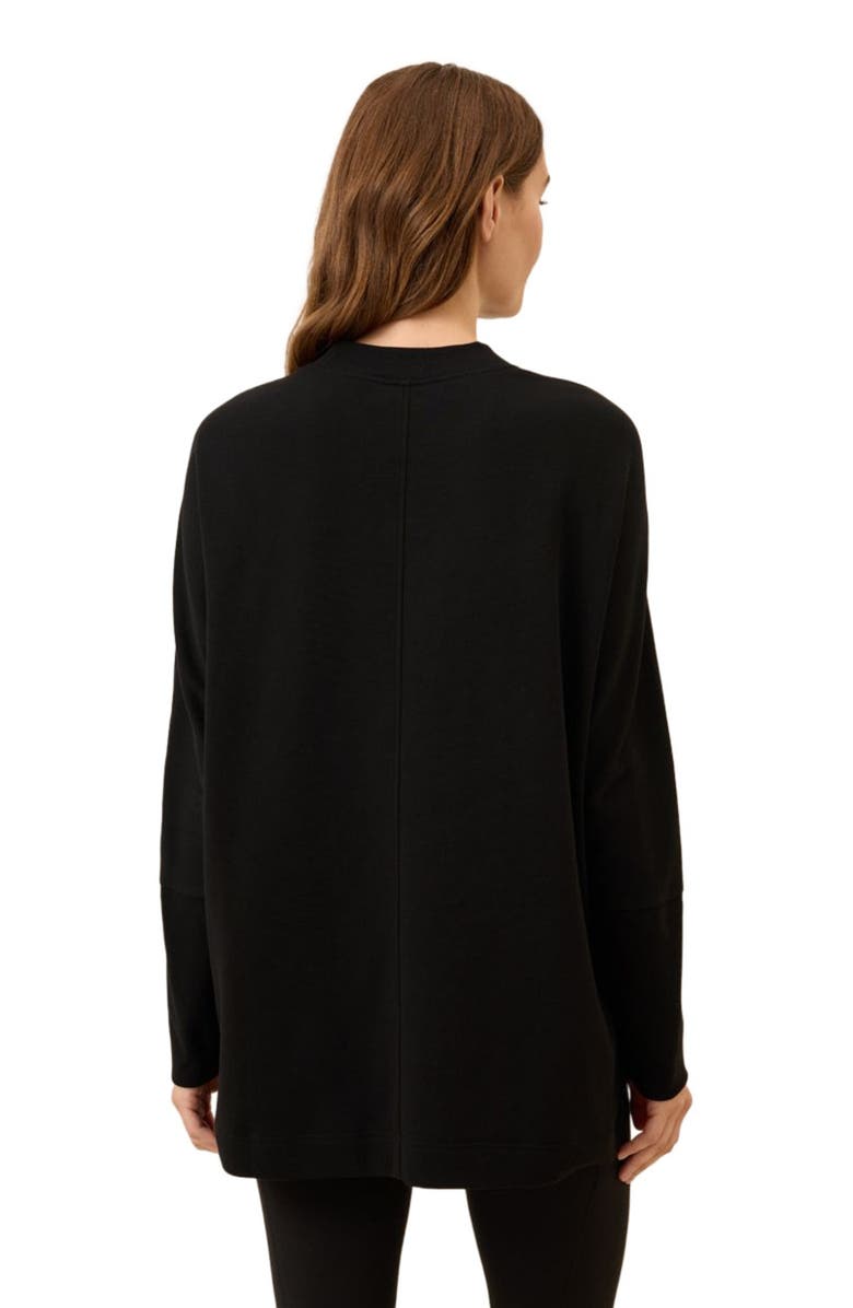 Pact Organic Cotton Airplane Long Sleeve Poncho, Alternate, color, Black