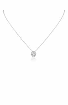 Cubic Zirconia Bezel Pendant Necklace