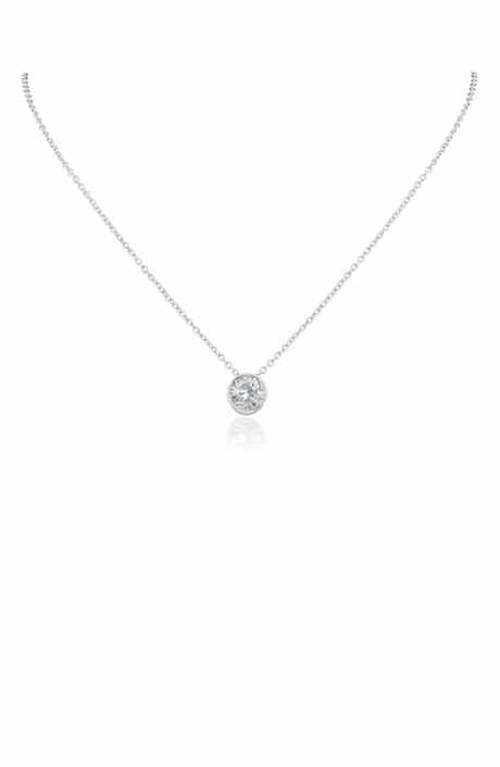 Cubic Zirconia Bezel Pendant Necklace