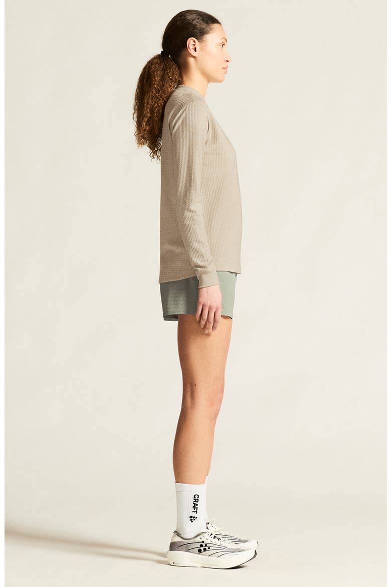 Waffle Knit Long Sleeve T-Shirt, Alternate, color, PLASTER