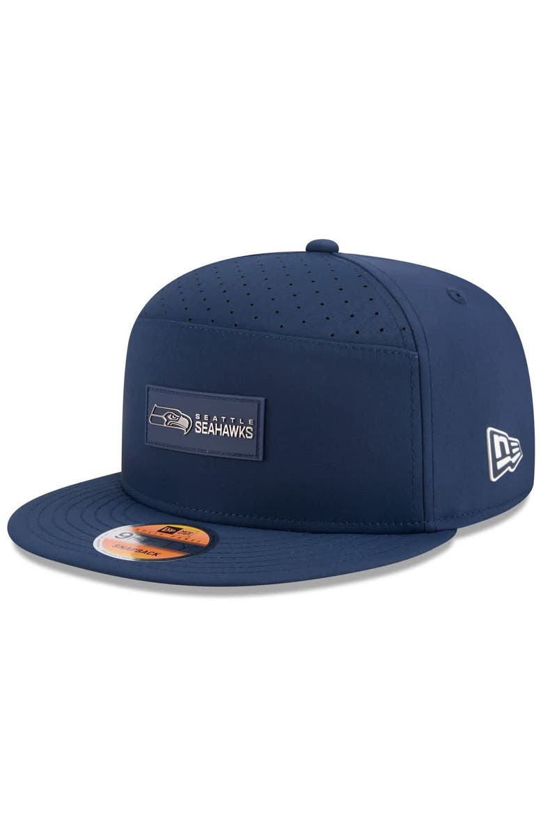 New Era Men's New Era College Navy Seattle Seahawks 2025 Sideline  Split Panel 9FIFTY Snapback Hat, Main, color, College Navy
