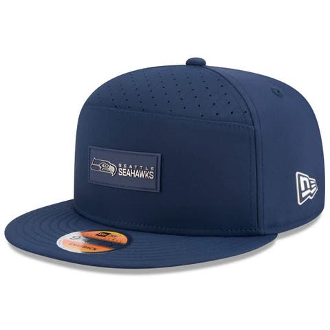 Men's New Era College Navy Seattle Seahawks 2025 Sideline  Split Panel 9FIFTY Snapback Hat