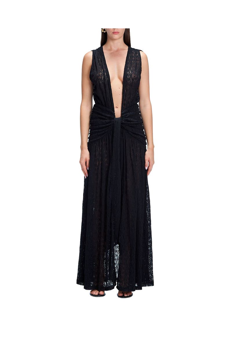 Aveline Sleeveless Lace Maxi Kaftan, Main, color, Black
