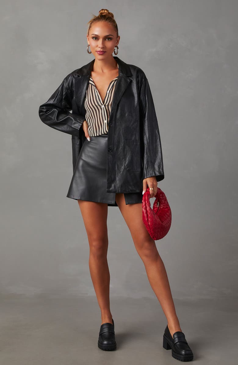 VICI Collection Bryanna Oversize Faux Leather Jacket, Alternate, color,