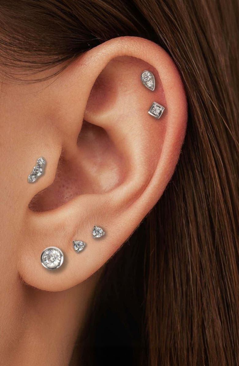 Seed2Stone Perfect-Pear Flat Back Stud, Alternate, color, Yellow Gold