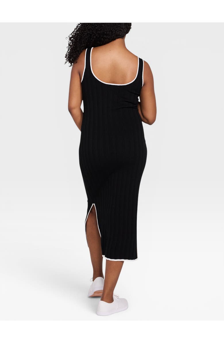 MOTHERHOOD MATERNITY Sleeveless Nursing Henley Midi Dress, Alternate, color, Black & White