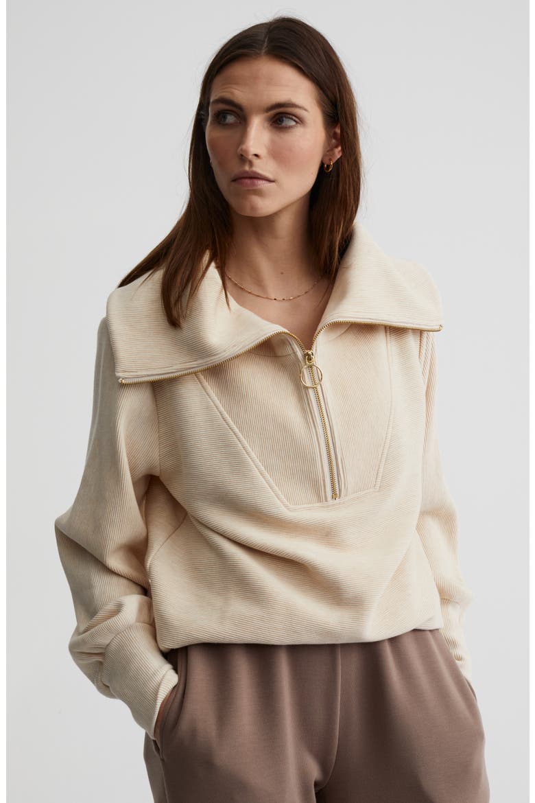 Vine Ottoman Half Zip Pullover, Alternate, color, OATMEAL MARL