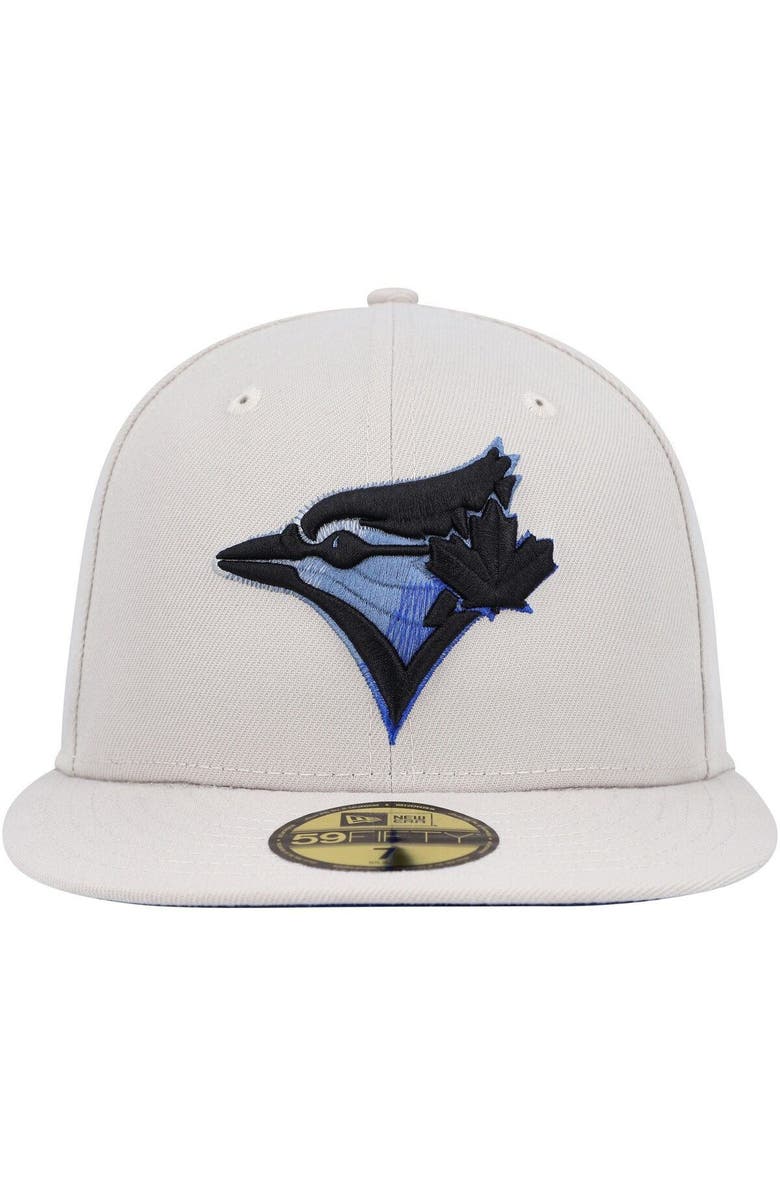 New Era Men's New Era Khaki Toronto Blue Jays Stone Dim Undervisor 59FIFTY Fitted Hat, Alternate, color, 