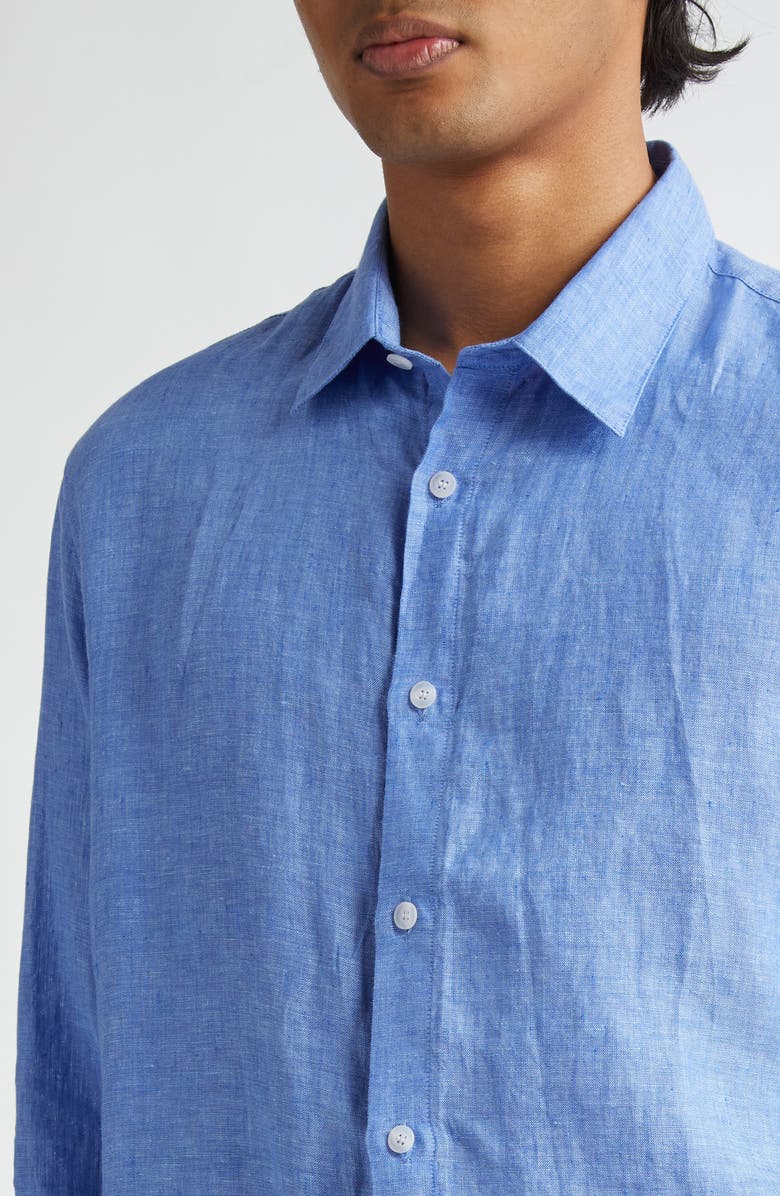 Sunspel Long Sleeve Linen Button-Up Shirt, Alternate, color, 