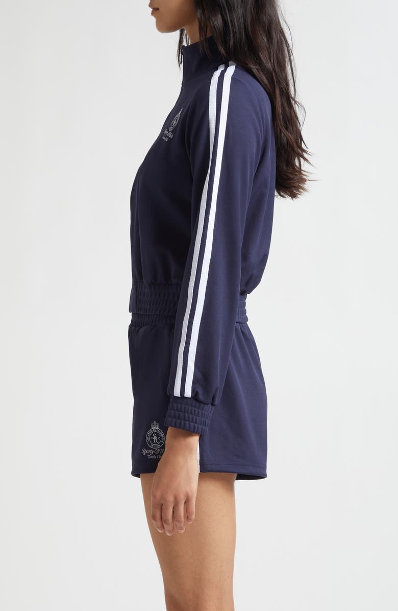 Sporty & Rich Elio Crown Tennis Track Jacket, Alternate, color, Dark Navy