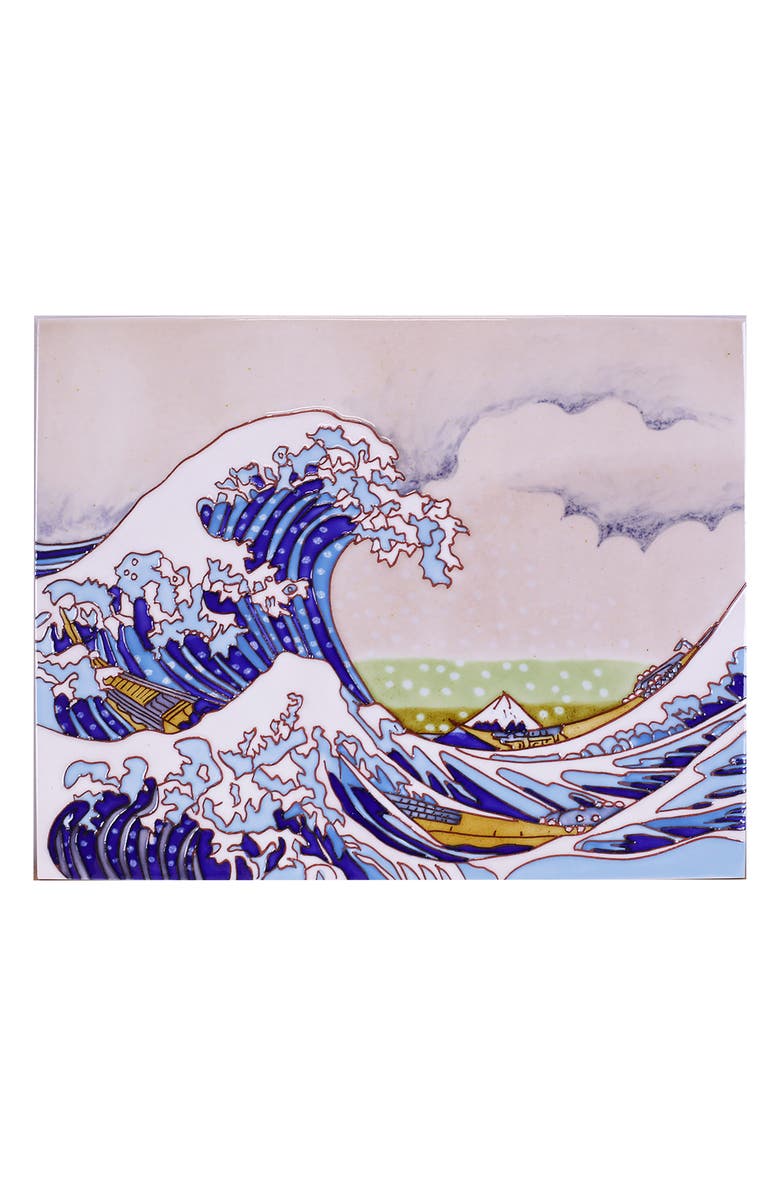 OVERSTOCK ART Great Wave Trivet Wall Accent, Main, color, 