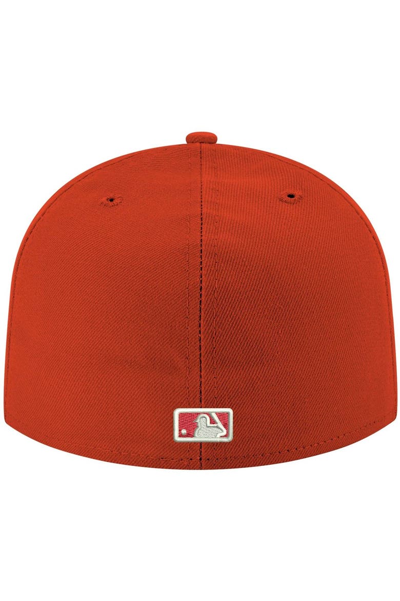Men's New Era Red Chicago Cubs White Logo 59FIFTY Fitted Hat, Alternate, color, Red