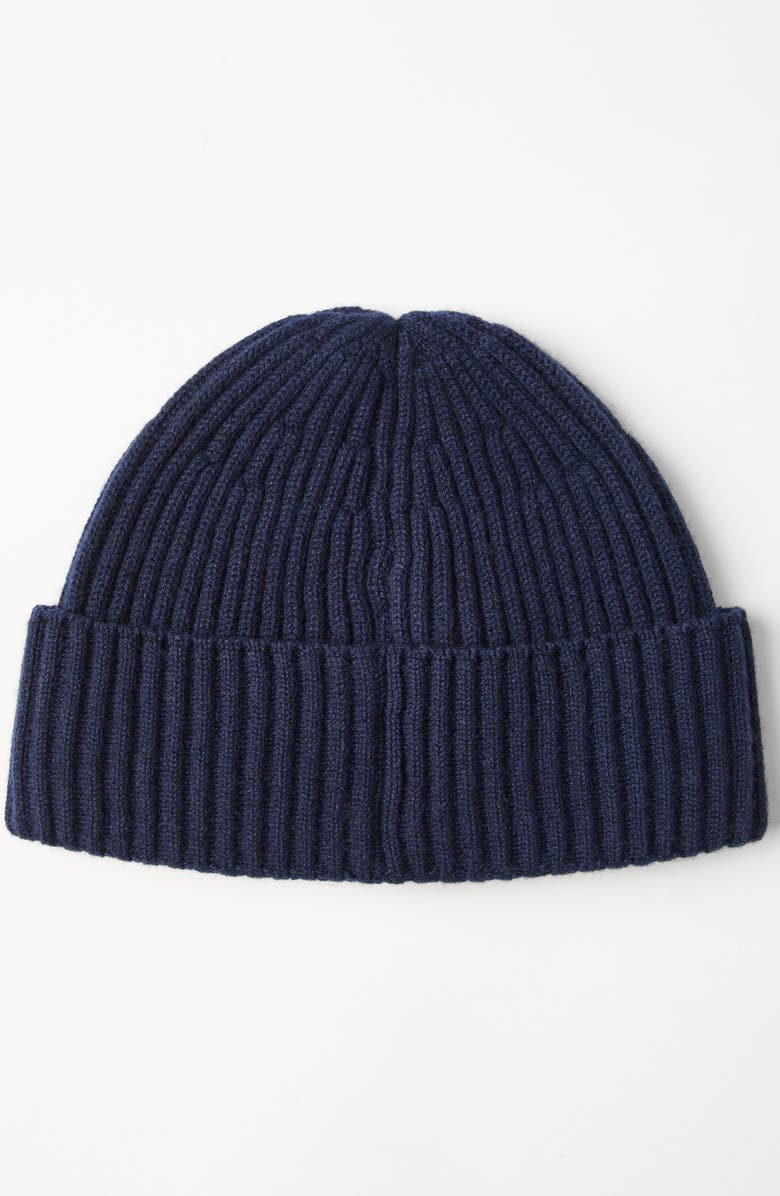 Brunello Cucinelli Cashmere rib knit beanie, Alternate, color, Marine