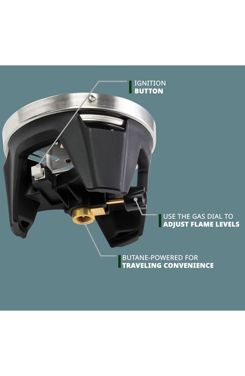 Hike Crew Portable Stove & Cooking System with 1L Pot, Compact Propane Stove Cooktop with Handle, Alternate, color, Black