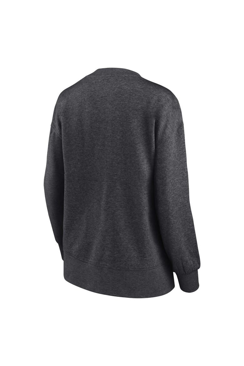 Women's Fanatics Branded Heathered Charcoal Texas Longhorns Jump Distribution Pullover Sweatshirt, Alternate, color, Heather Charcoal