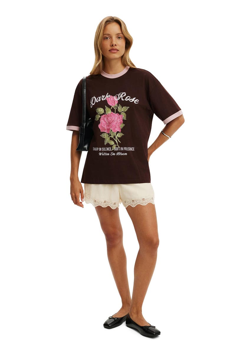 Cotton On The Boxy Graphic Tee, Alternate, color, Dark Rose  Dark Oak