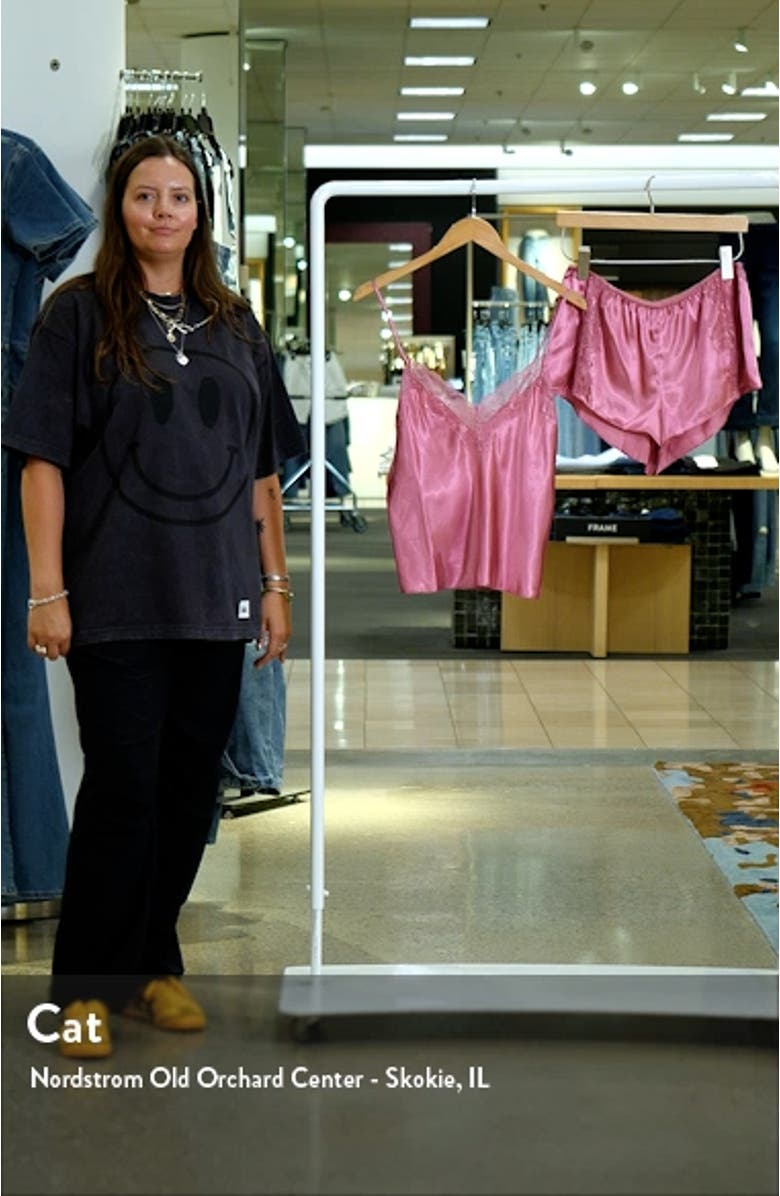 Joelle Lace Trim Satin Short Pajamas, sales video thumbnail