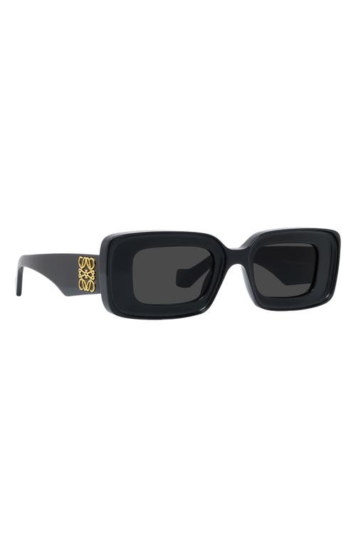 Loewe Chunky Anagram 46mm Rectangular Sunglasses In Black