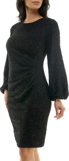 Glitter Long Sleeve Body-Con Dress