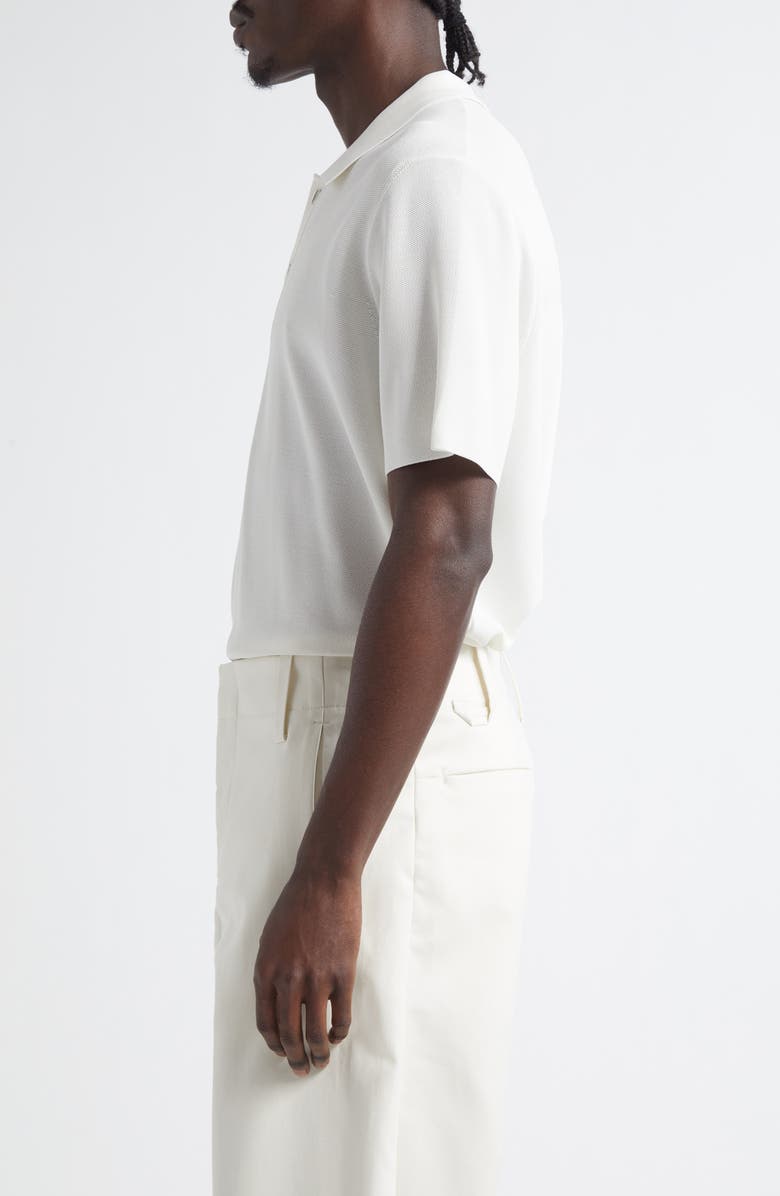 Jacquemus Le Polo Maille Loose Fit Piqué Polo, Alternate, color, Off-White