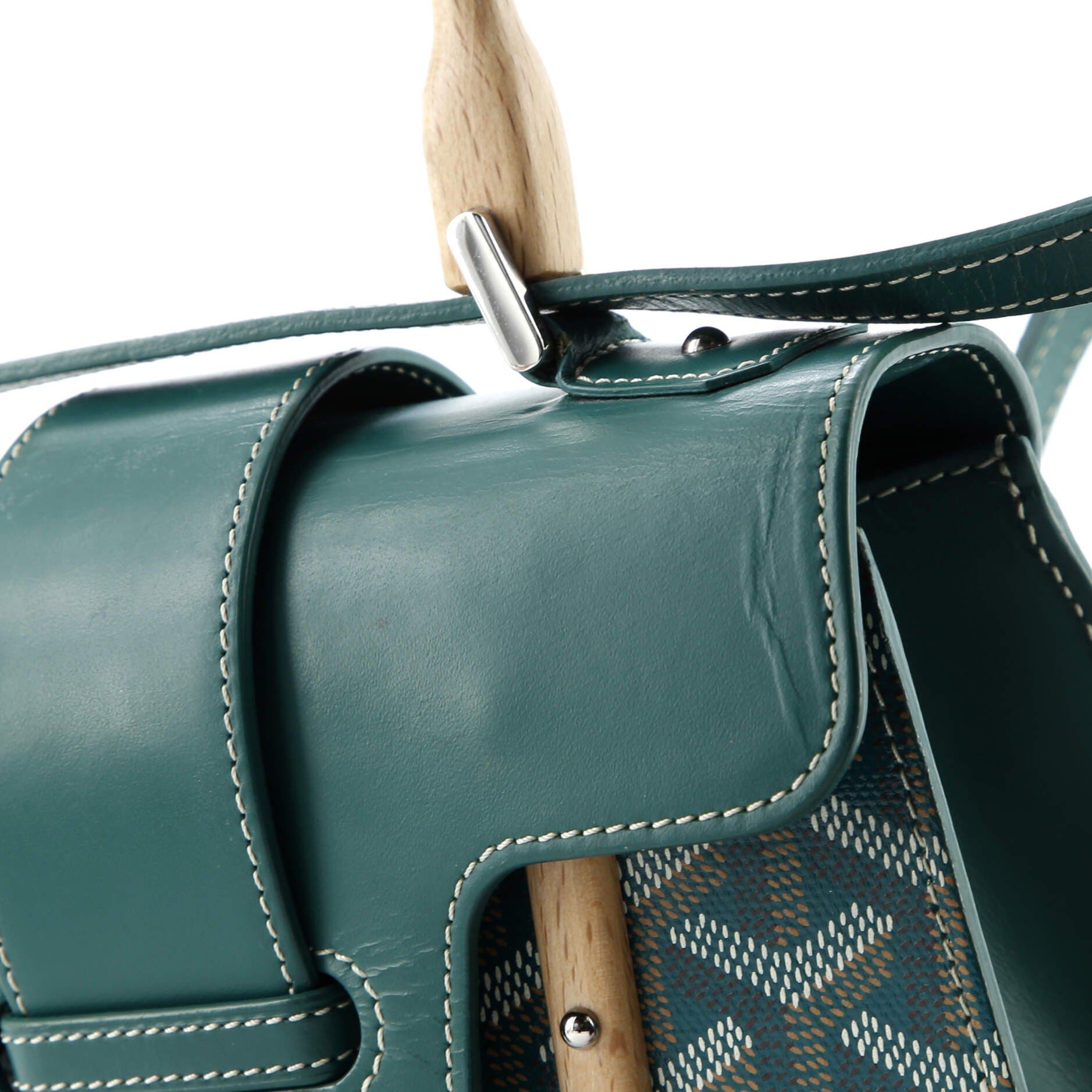 Pre-Owned Goyard Structured Saigon Top Handle Bag Coated Canvas with Leather Mini, Alternate, color, 