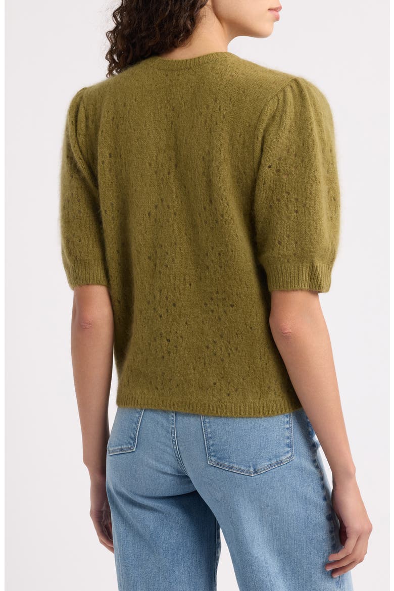 The Wool & Cashmere Airy Cardigan, Alternate, color, DEEP OLIVE