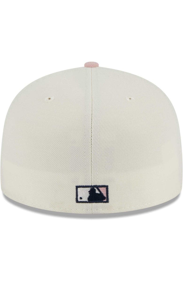 New Era Men's New Era White/Pink New York Yankees Chrome Rogue 59FIFTY Fitted Hat, Alternate, color, 