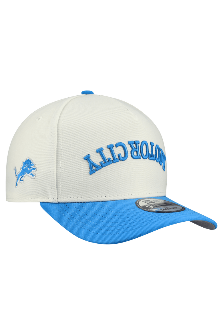 Men's New Era  Cream Detroit Lions Upside Down 9FIFTY A-Frame Snapback Hat, Main, color, Cream