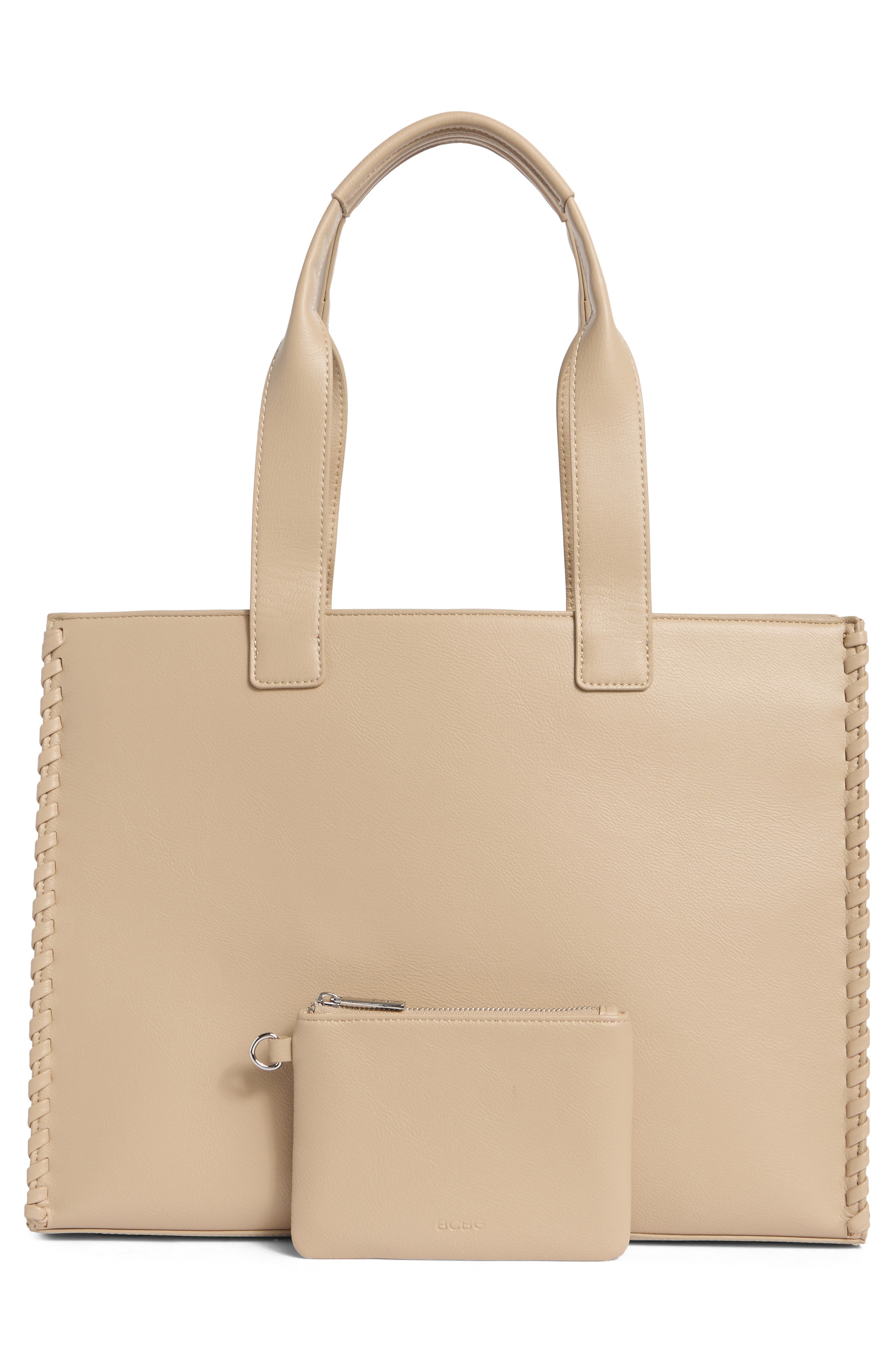 BCBG Whipstitch Tote, Alternate, color, Taupe