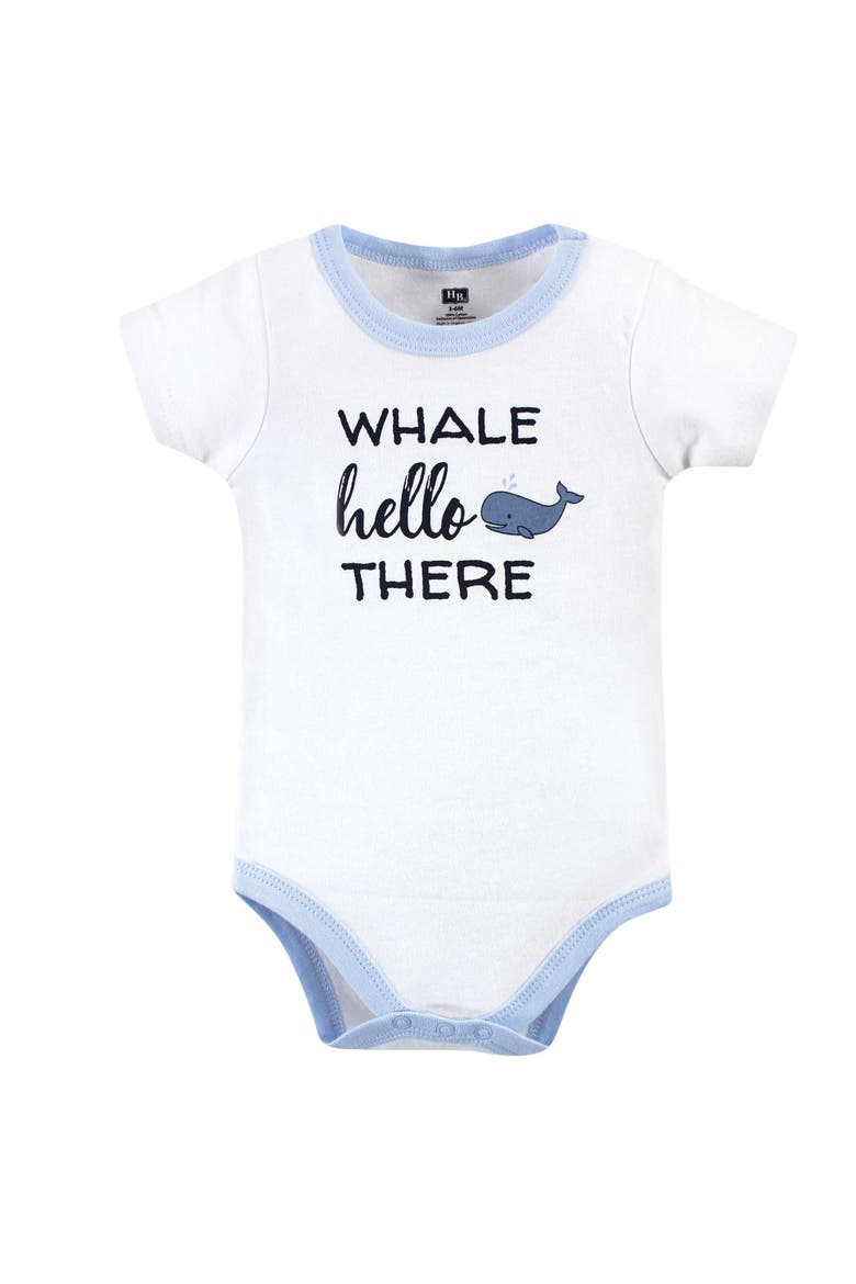 Cotton Bodysuit, Shorts and Shoe Set, Alternate, color, Whale Hello