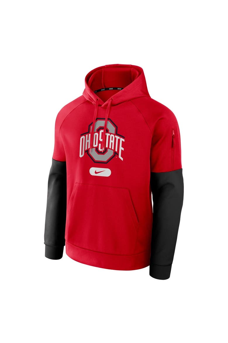 Men's Nike Scarlet Ohio State Buckeyes Fitness Performance Pullover Hoodie, Alternate, color, Scarlet