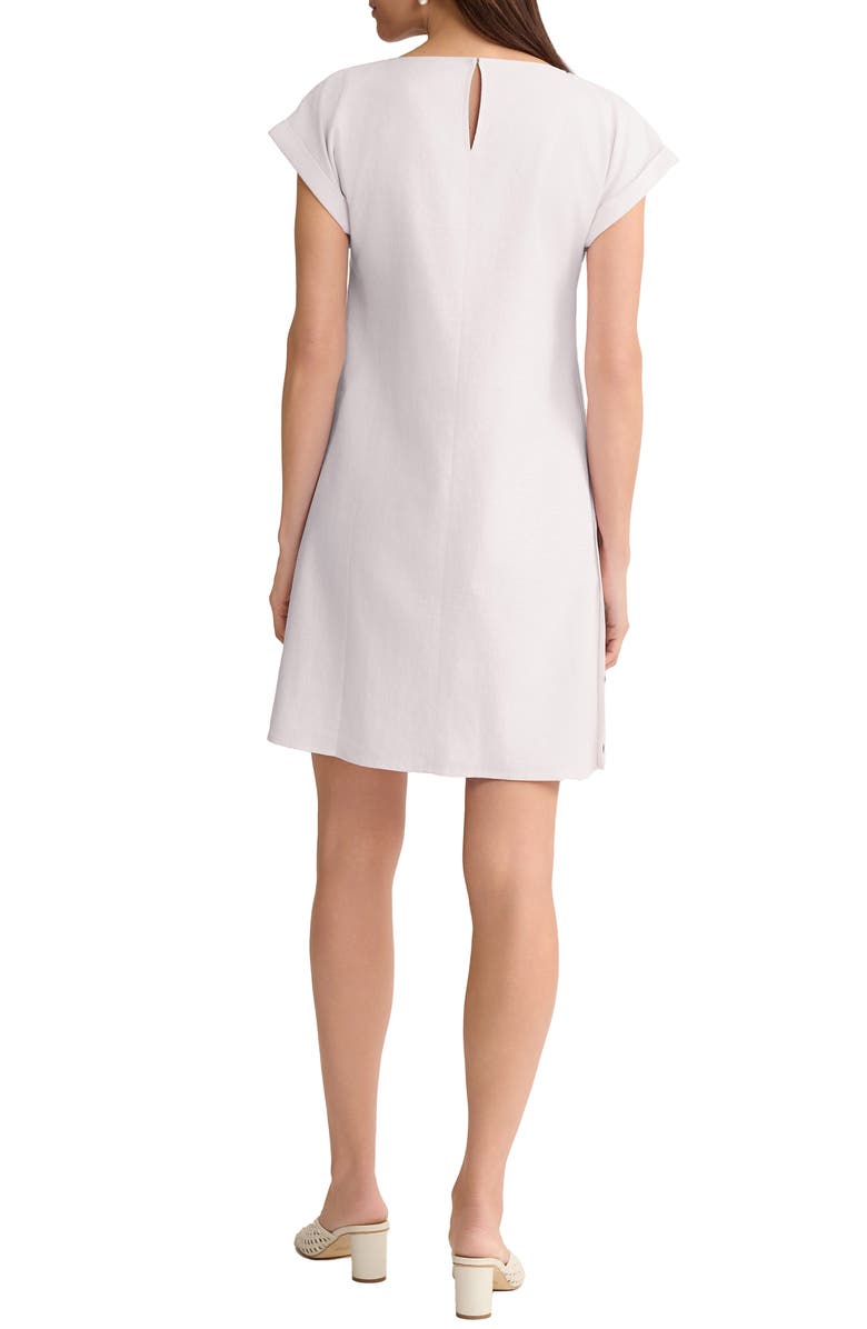 Jones New York Side Button Linen Blend Minidress, Alternate, color, Natural White