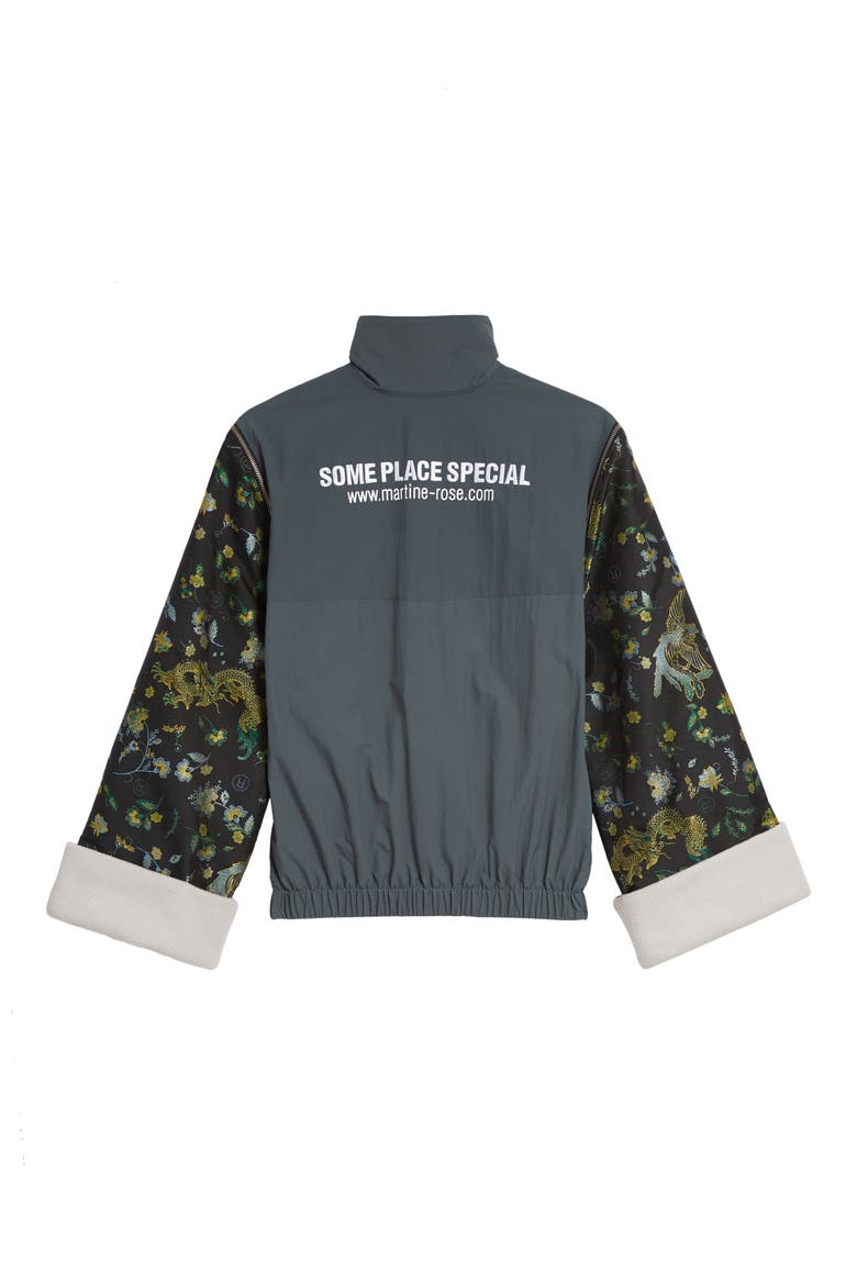Convertible Jacquard Sleeve Track Jacket, Alternate, color, GREY