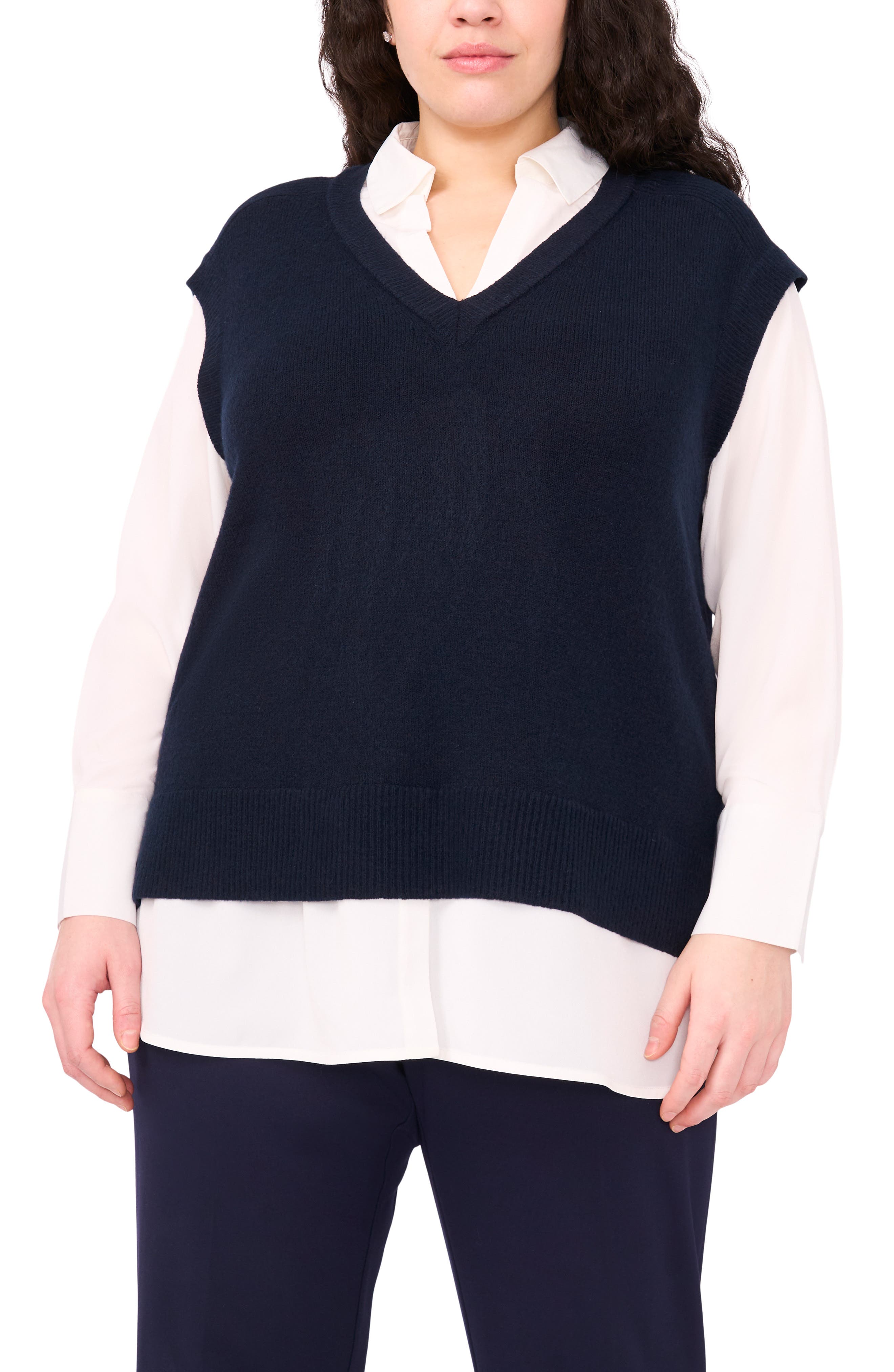 Halogen® Layered Look Sweater Vest