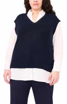 Halogen® Layered Look Sweater Vest