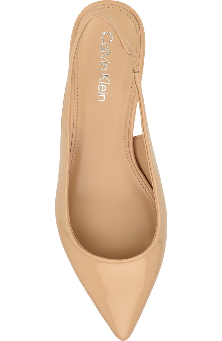 Calvin Klein Dainty Kitten Heel Pointed Toe Slingback Pump, Alternate, color, Light Natural