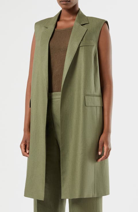 Mallo Long Linen Vest (Plus)