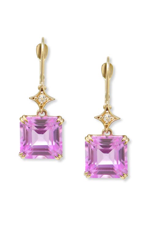 La Dolce Vita Diagonal Earrings - Amethyst