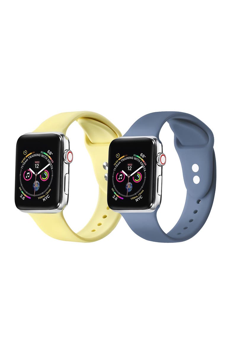 The Posh Tech Yellow/Atlantic Blue Apple Watch Replacement Band - Set of 2 - 42mm/44mm, Main, color,