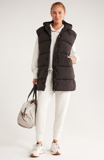 Longline Hooded Puffer Vest