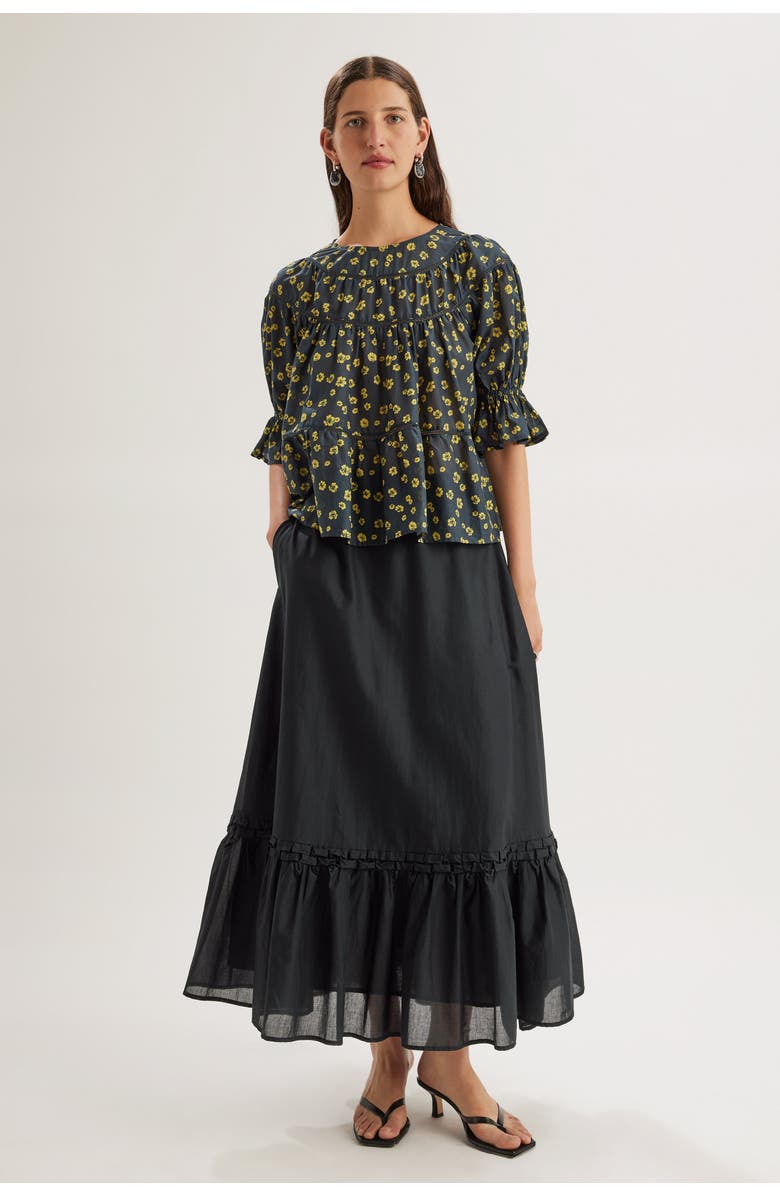 Merlette Sol Floral Print Top, Alternate, color, Lemon Navy Floral Print