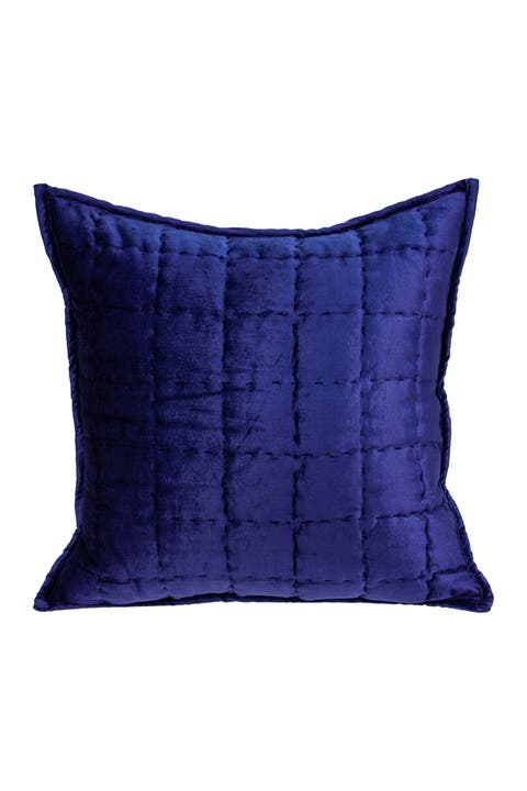 Augusta Transitional Solid Quilted Pillow - 20" x 20" - Royal Blue