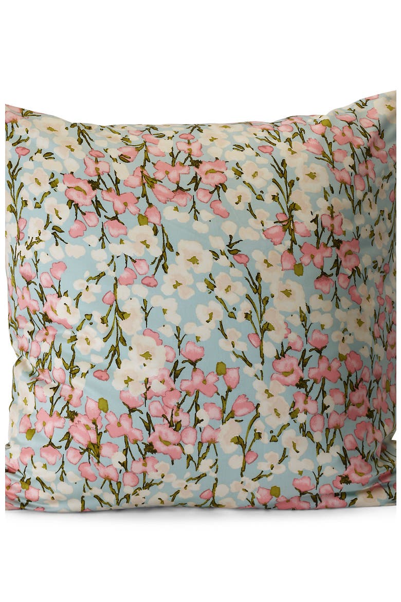 700 Thread Count Luxe Sateen Egyptian Cotton No Iron Bed Pillow Sham, Alternate, color, Aqua Breeze Floral