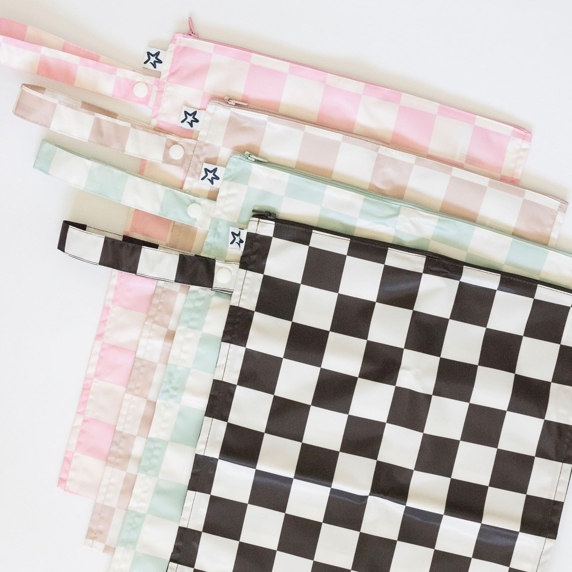 Tiny Twinkle Mess-Proof Waterproof Washable Baby/Toddler Wet Bags - Pattern, Alternate, color, Unisex Checkers