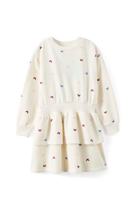 Kid's Crew Neck Ruffle Dress