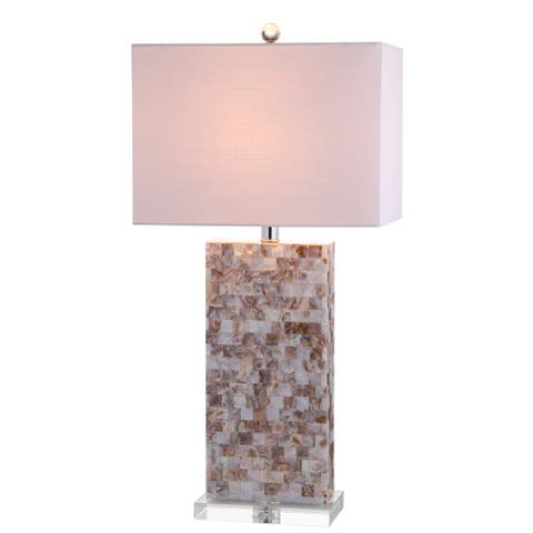 Cannon 29" Seashell and Crystal LED Table Lamp, Natural/Clear