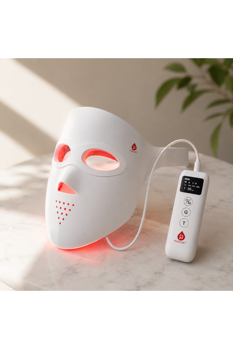 3D Soft-Silicone LED Therapy Mask with Smart Controller, Alternate, color, White